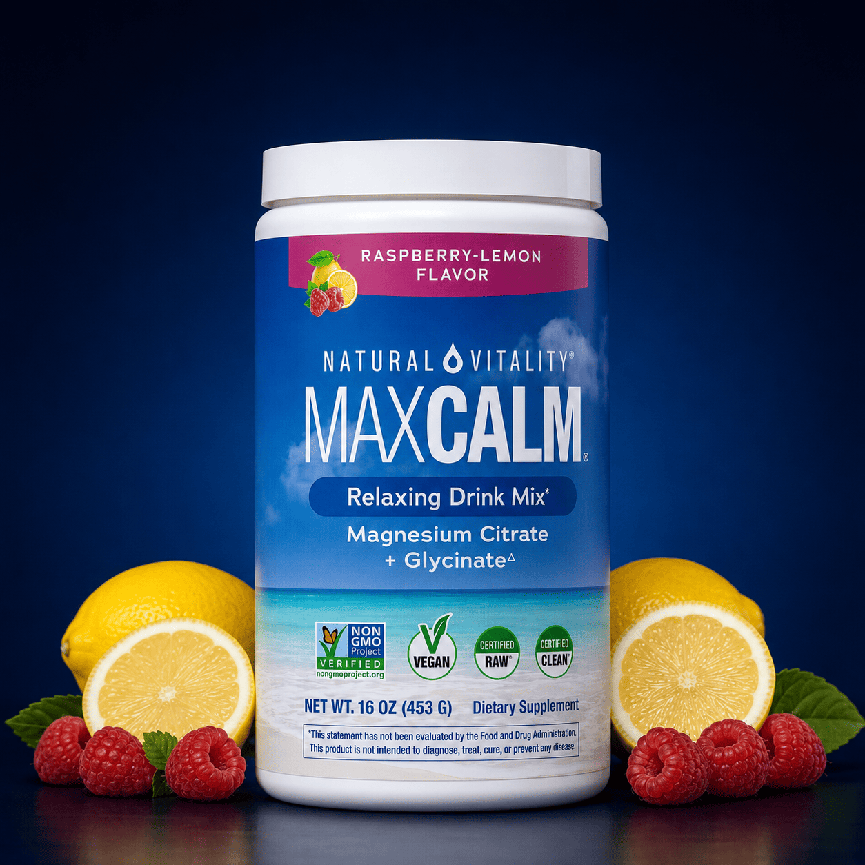 Maxcalm con frambuesas y limón